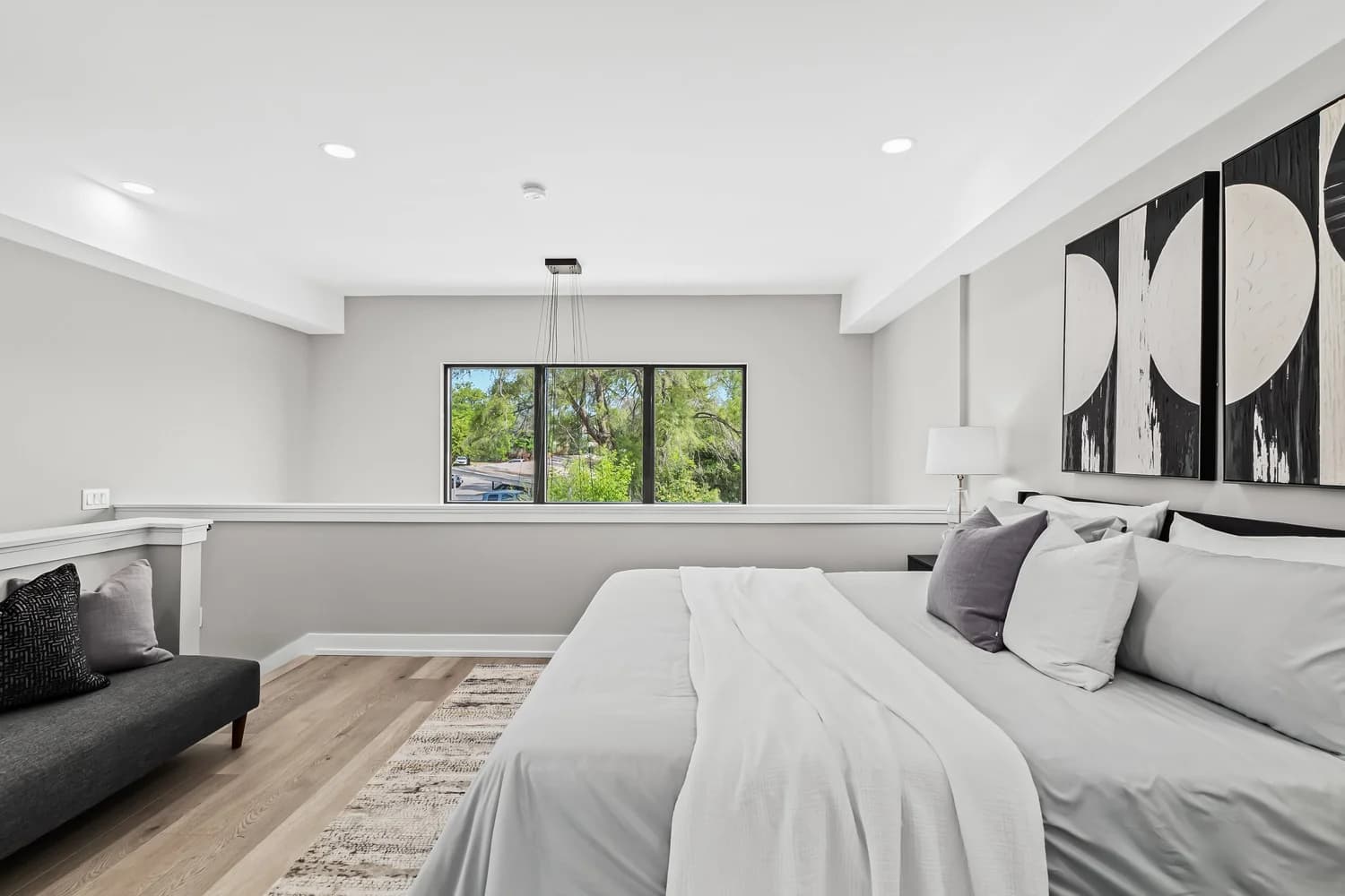 Secondary bedroom with clean lines and natural light