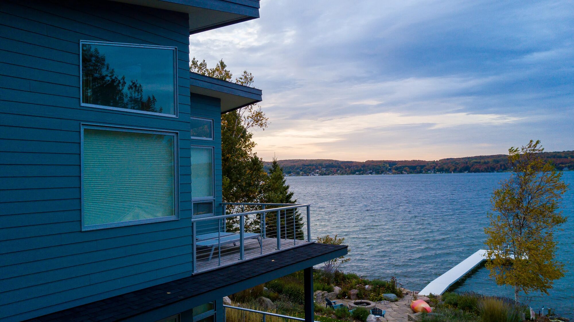 Northern Michigan fall colors surrounding the Lake Charlevoix residence